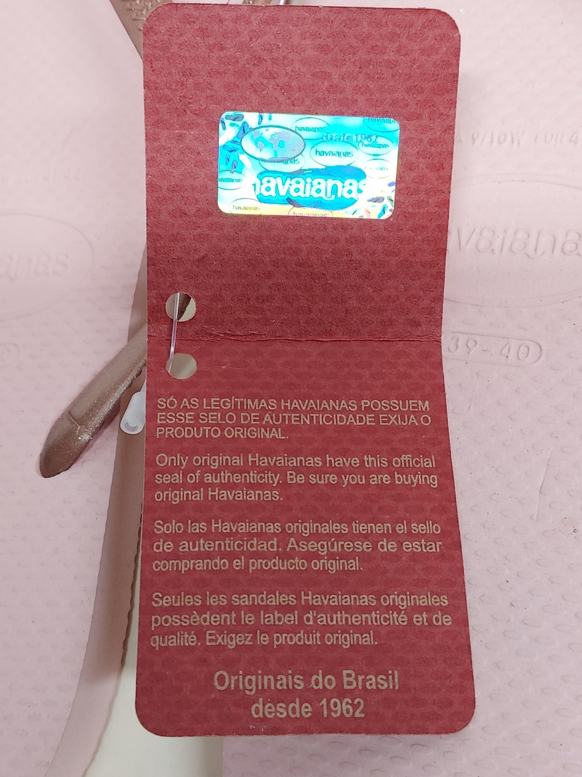 Havianas Slim Flip Flops Ballet Rose Women’s Size 39/40 US Size 9/10 NWT