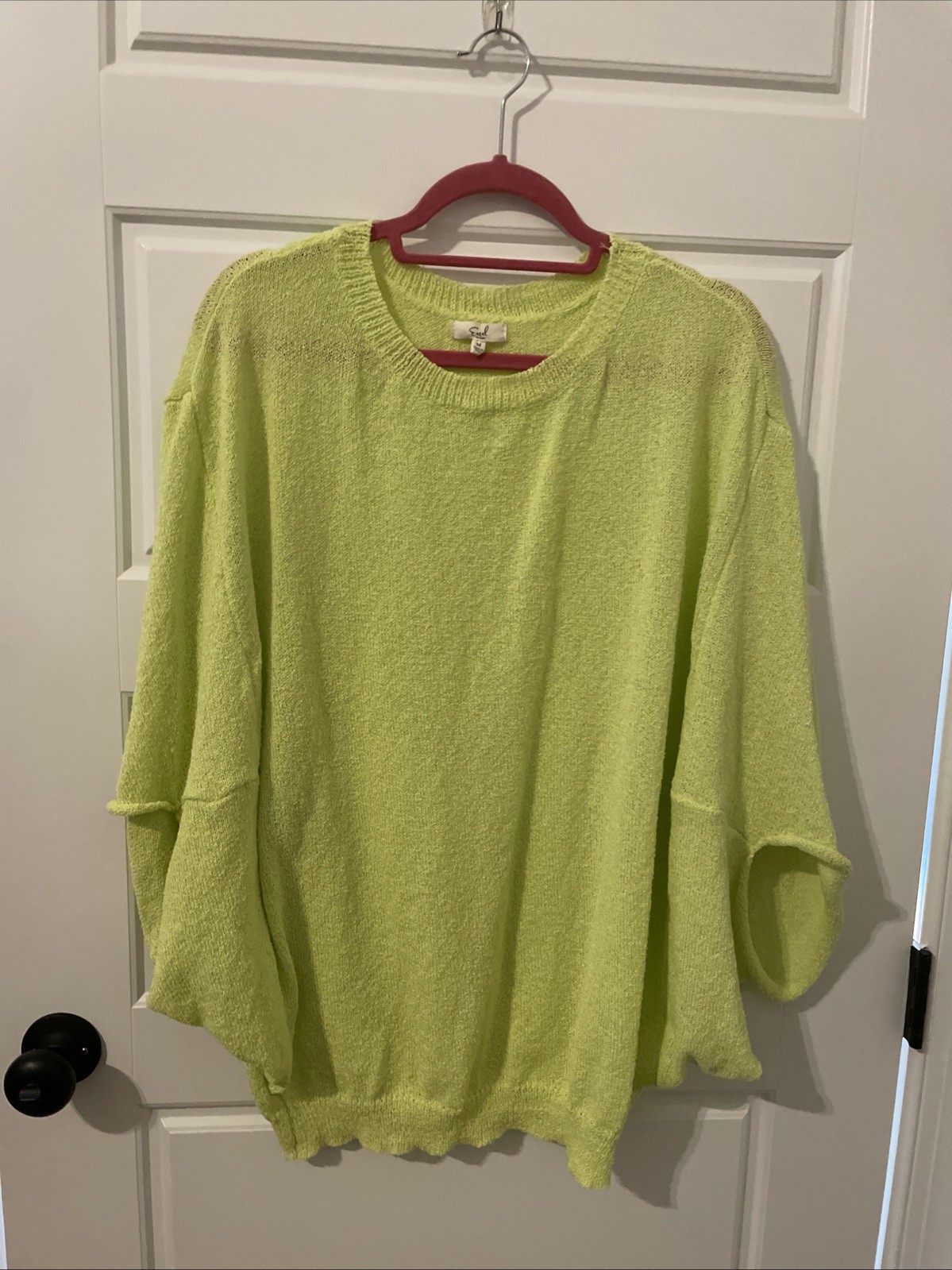 Easel Brand Dolman Sleeve Top – Medium Neon Yellow Green