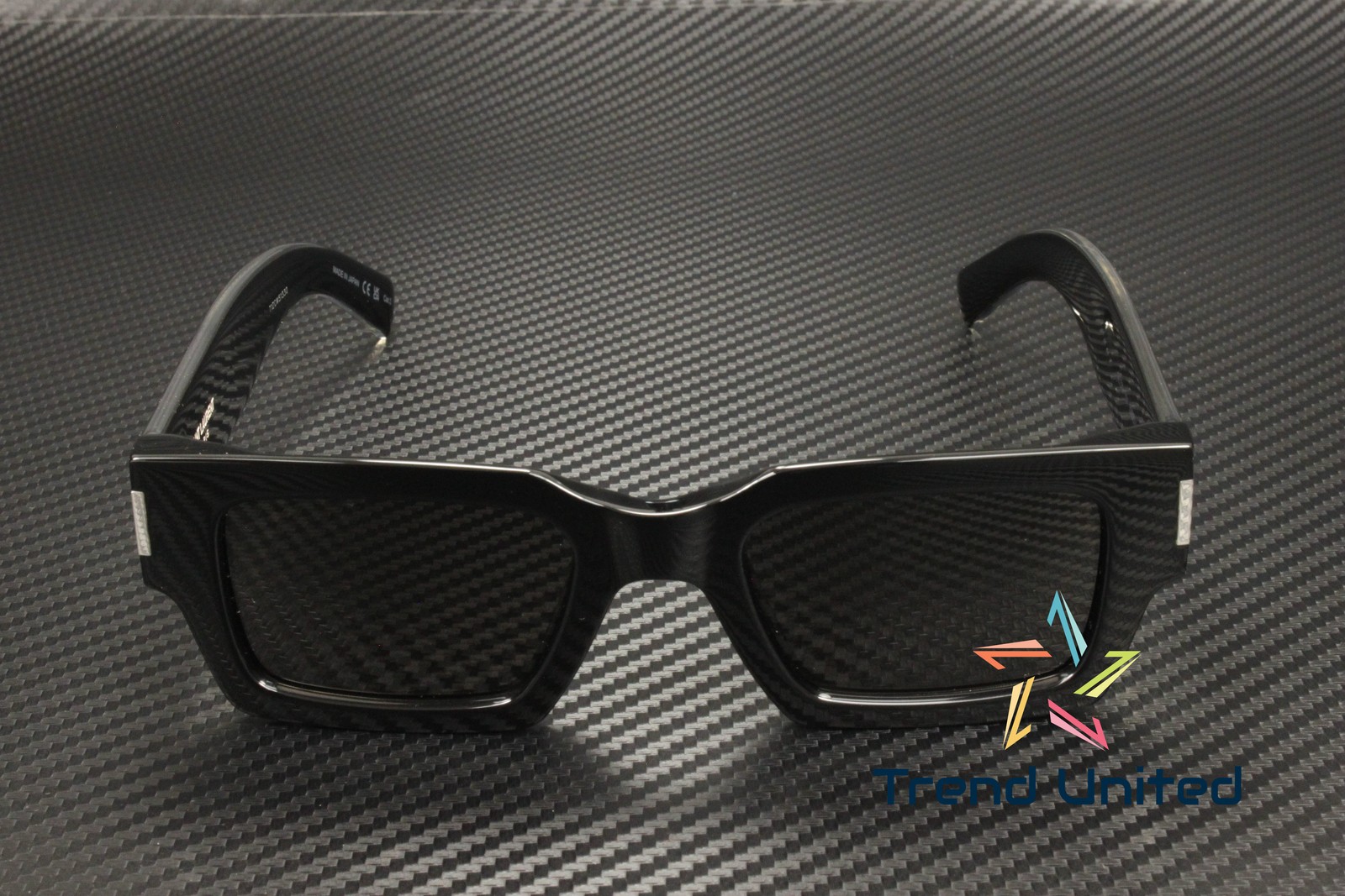 SAINT LAURENT SL 572 001 Rectangular Black Crystal Grey 50 mm Unisex Sunglasses