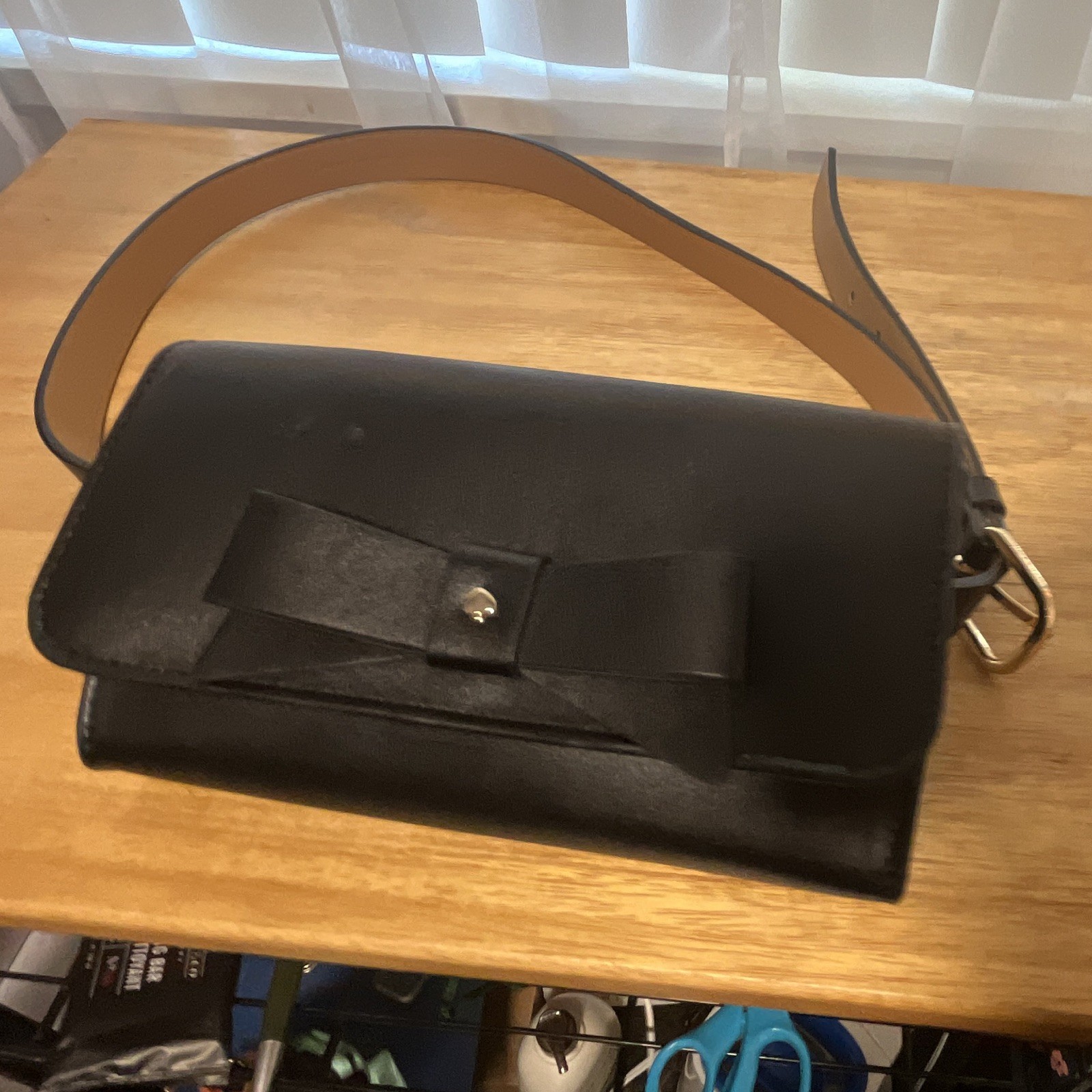 kate spade new york Black belt Bag Bow, L/XL