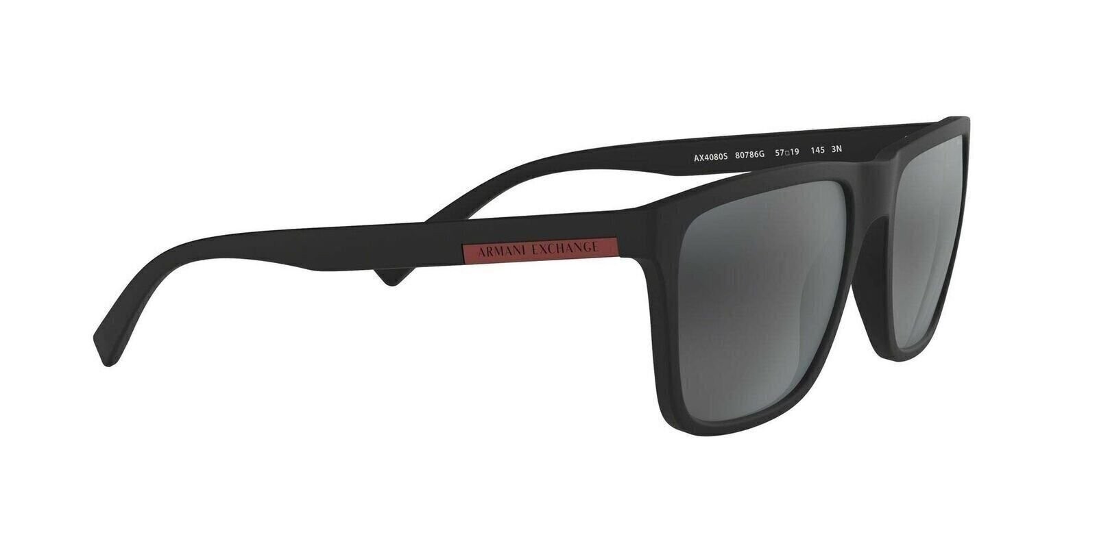 A|X Armani Exchange Men’s AX4080S 80786G Matte Black/Light Grey Mirror lenses
