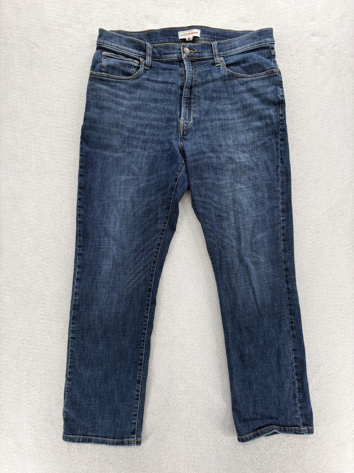 Lucky Brand 223 Straight Jeans Mens 36×32 Blue Medium Wash Stretch Denim Pants