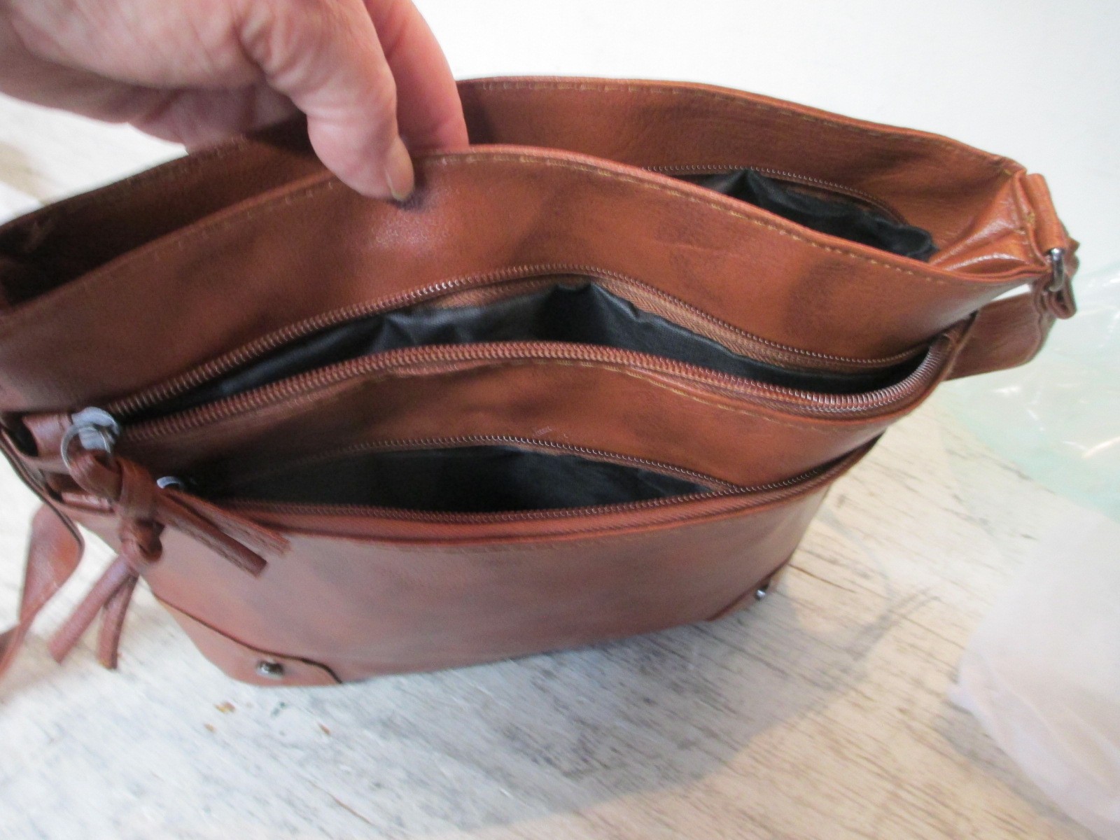 Brown Medium Capacity Soft PU Leather Shoulder Purse Crossbody Bag