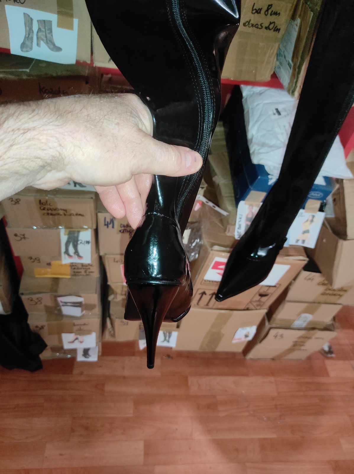 Clearance Rubber Boots Over The Knee Many Colours Heel 13cm 41 42 43 44 45 46 47