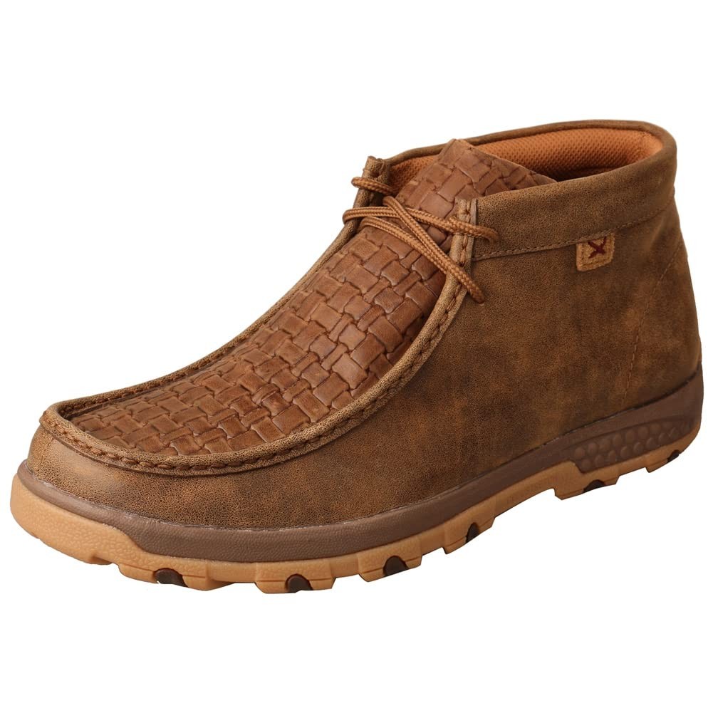 Twisted X Men’s Chukka Driving Moc, Moc Toe CellStretch Bomber & Chocolate 7.5 W