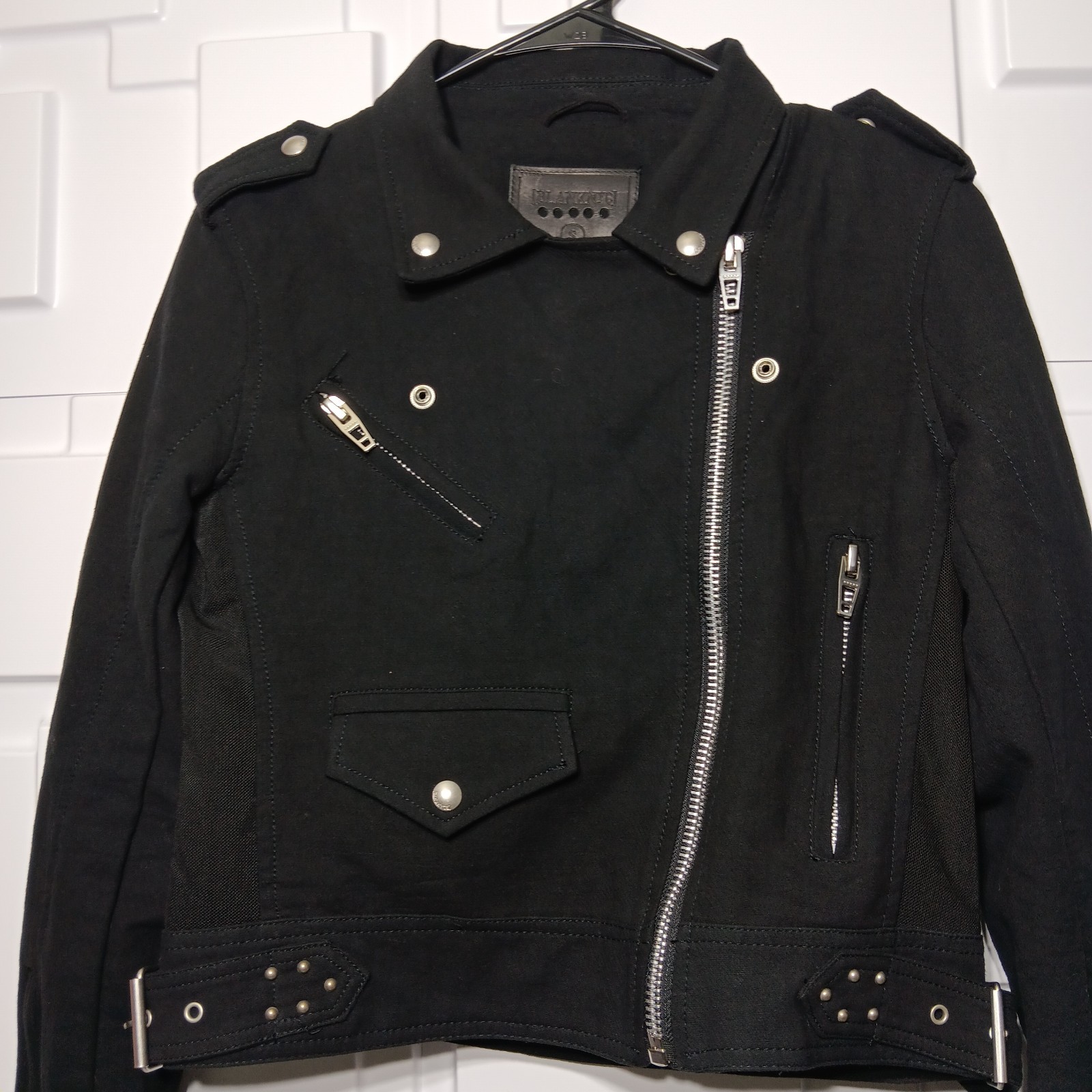 Blank NYC Crepe Moto Jacket Biker Zip Snap Adjust Belt Black Size S