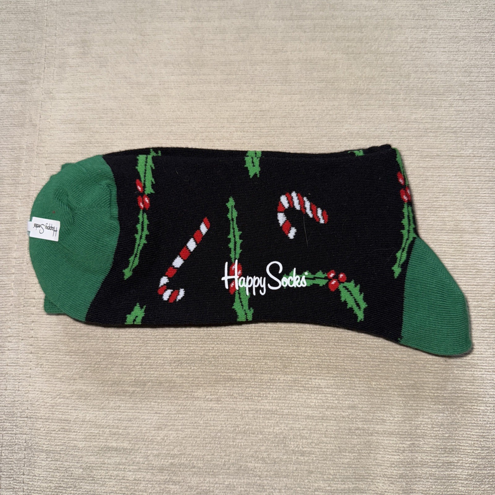 Happy Socks Men’s/Unisex Classic Crew Socks, Christmas Candy Cane Missile Toe