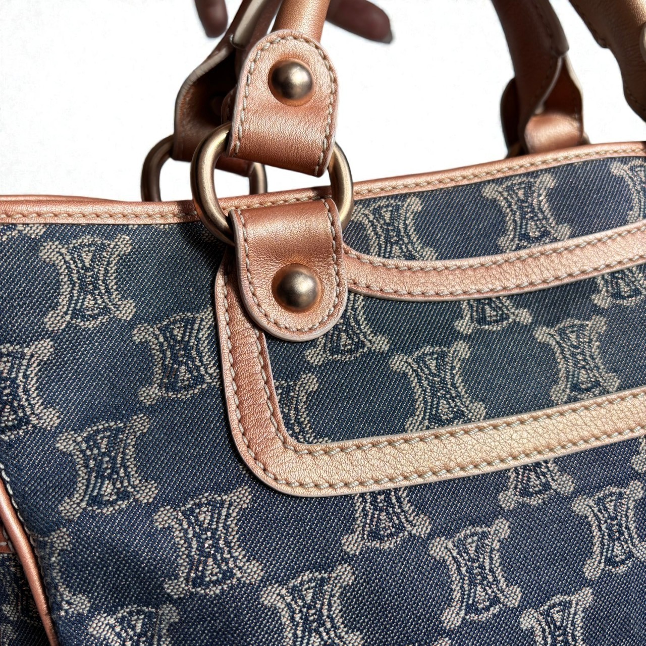 CELINE Shoulder Bag Boogie Bag Macadam Denim Authentic