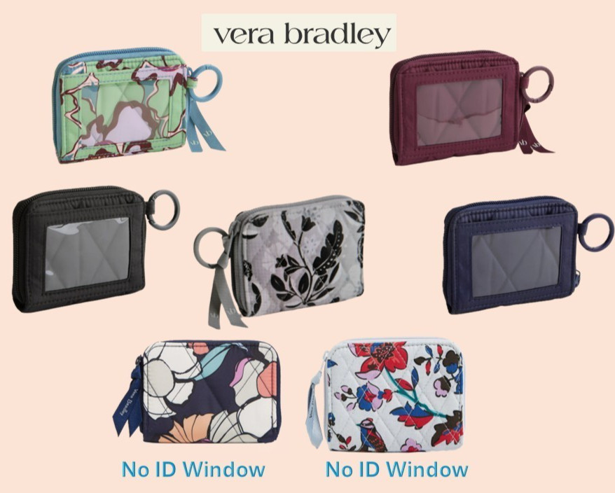 Vera Bradley Small Zip Around Wallet 4.25 in x 3.25 in Ultralight Or Cotton
