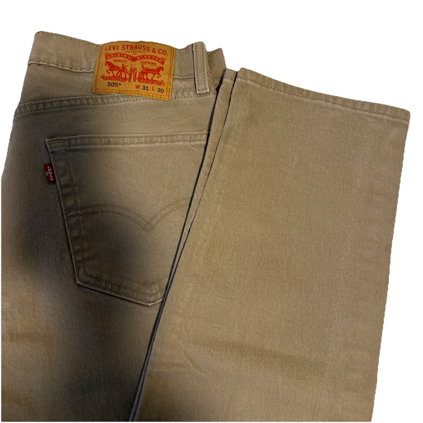 Levi’s 505 Men’s Regular Fit Jean, 31W X 30L Color: Desert Taupe – Brown-Stretch