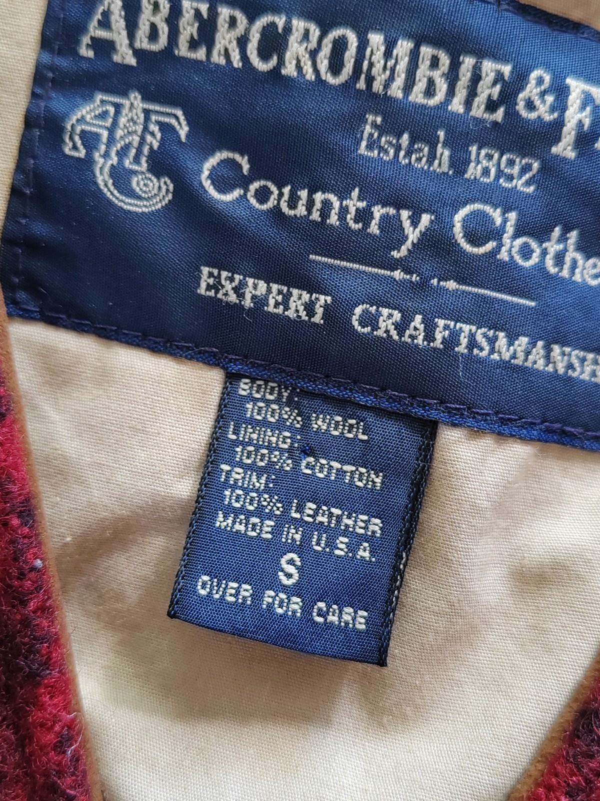 Abercrombie & Fitch Men’s Vintage 80s Buffalo Plaid Hunting Vest Jacket Size S