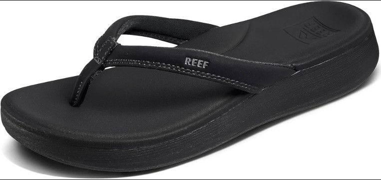 Reef Cushion Cloud Women’s 10 Flip Flop Soft Molded Footbed Arch Support Black