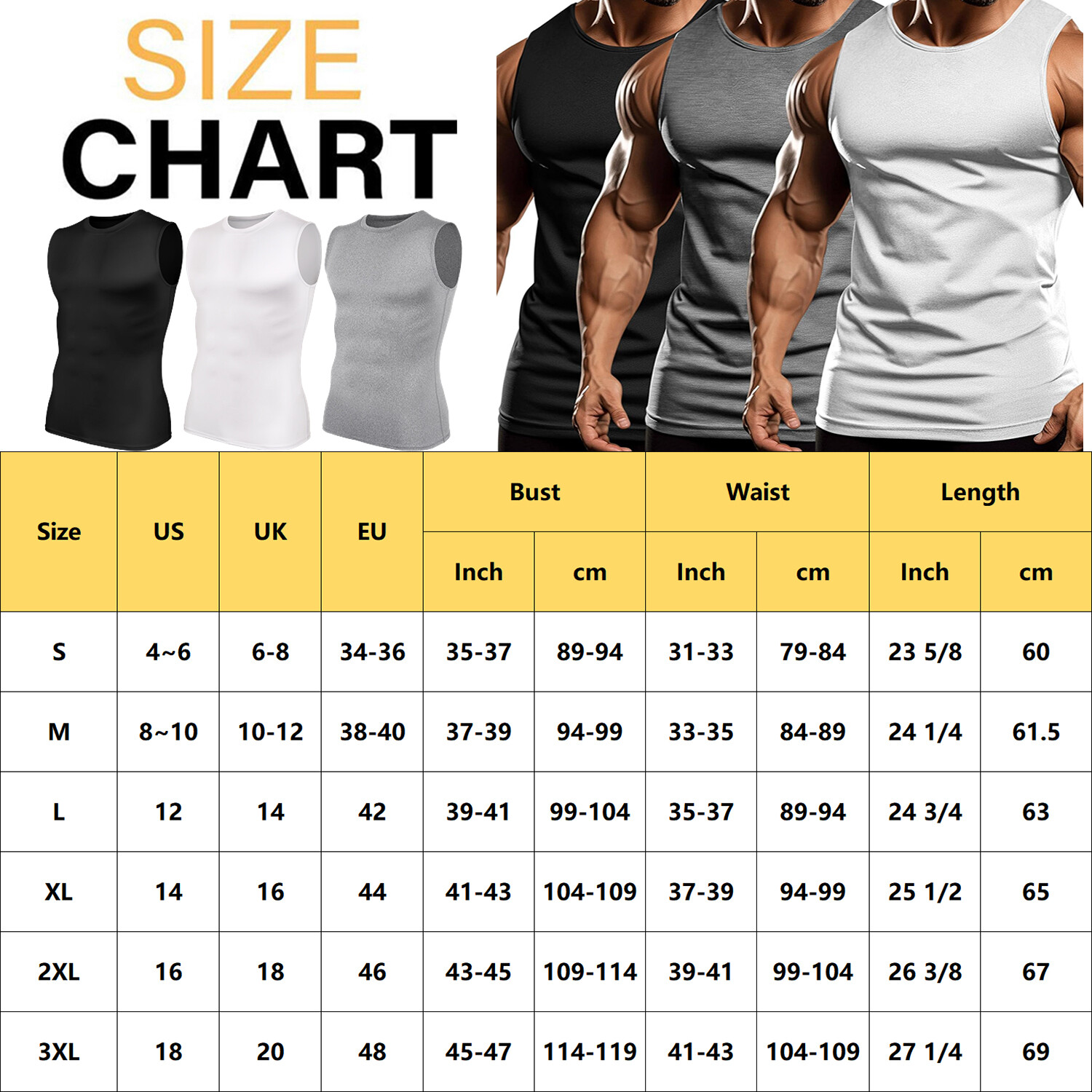 Men’s Tank Tops Vest Sleeveless Gym Workout Bodybuilding Fitness Muscle T-Shirts