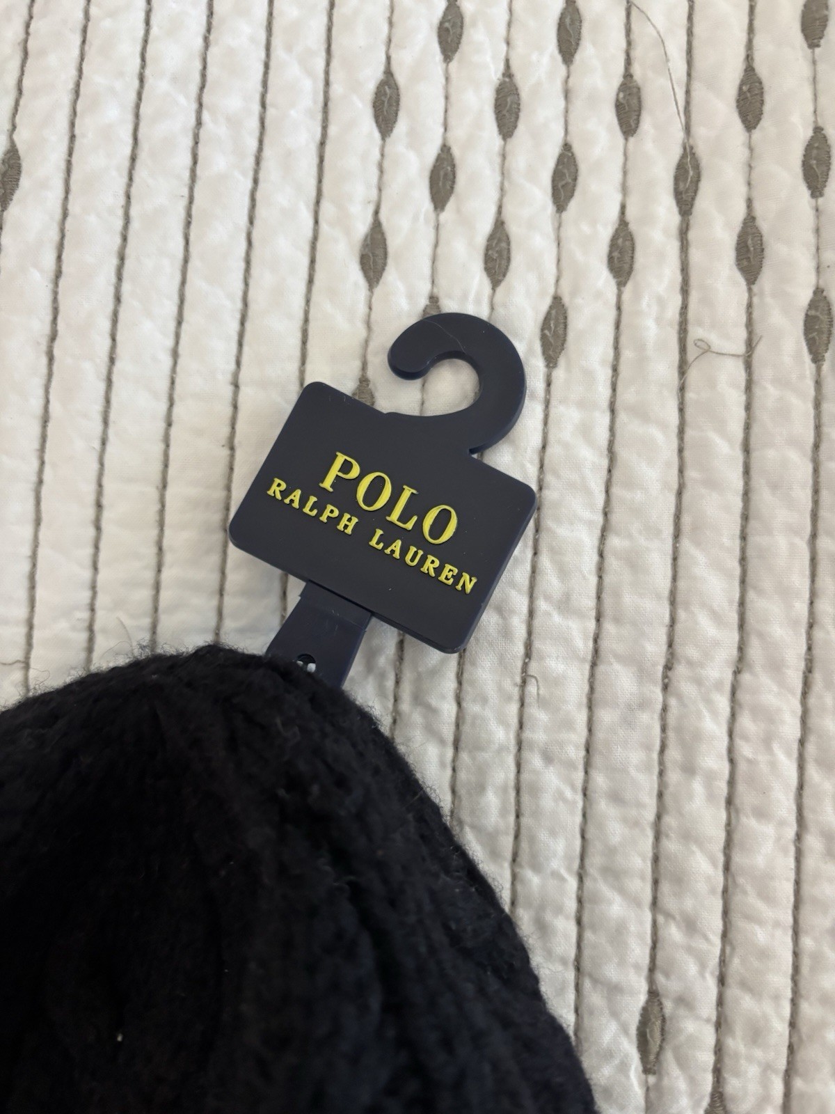 Polo Ralph Lauren Men’s Chunky Cable Knit Beanie Skull Cap Black NWT