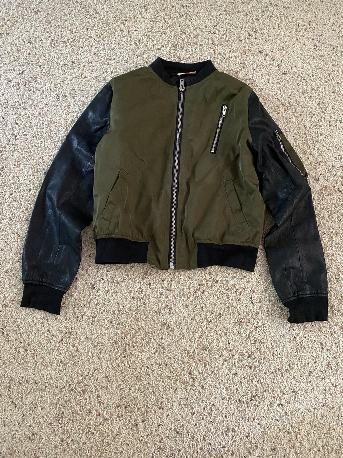 Wishful Thinking Women’s Jacket Size M Dark Green/Black Long Sleeve Full Zip