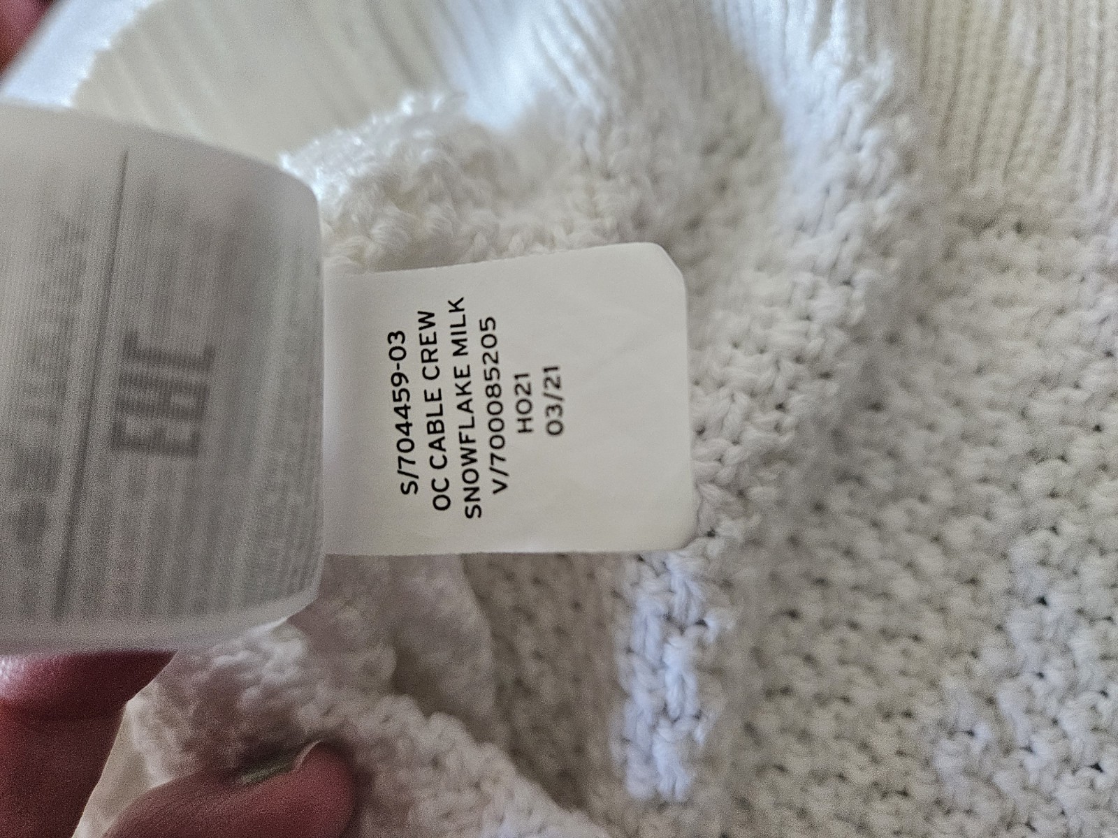 Gap Cable Knit Chunky Fisherman’s Sweater Pullover White Women’s Size Large L
