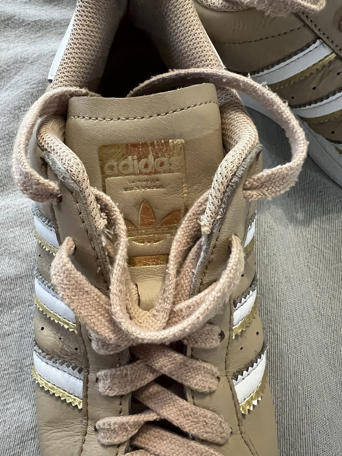 Adidas Superstar Pale Nude Leather Sneaker Cloud Gold Metallic GZ3454 2021