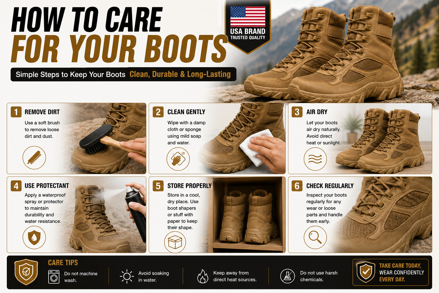 NORTIV8 Men’s Military Tactical Work Boots Side Zipper Hiking Combat Boots Shoes