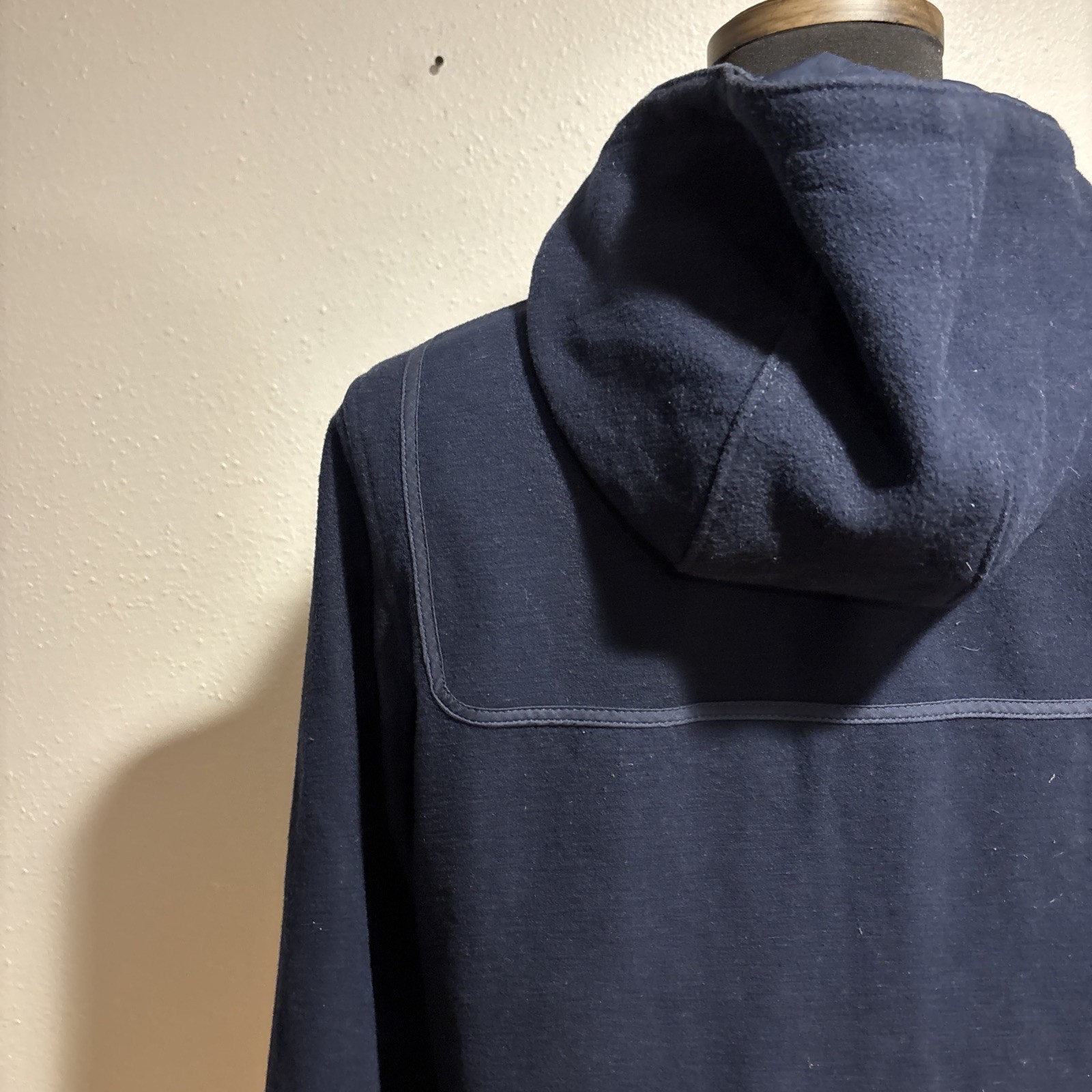 Levi’s Wool Blend Duffel Coat Jacket Men’s Large Navy Blue Quilted Zipper Toggle