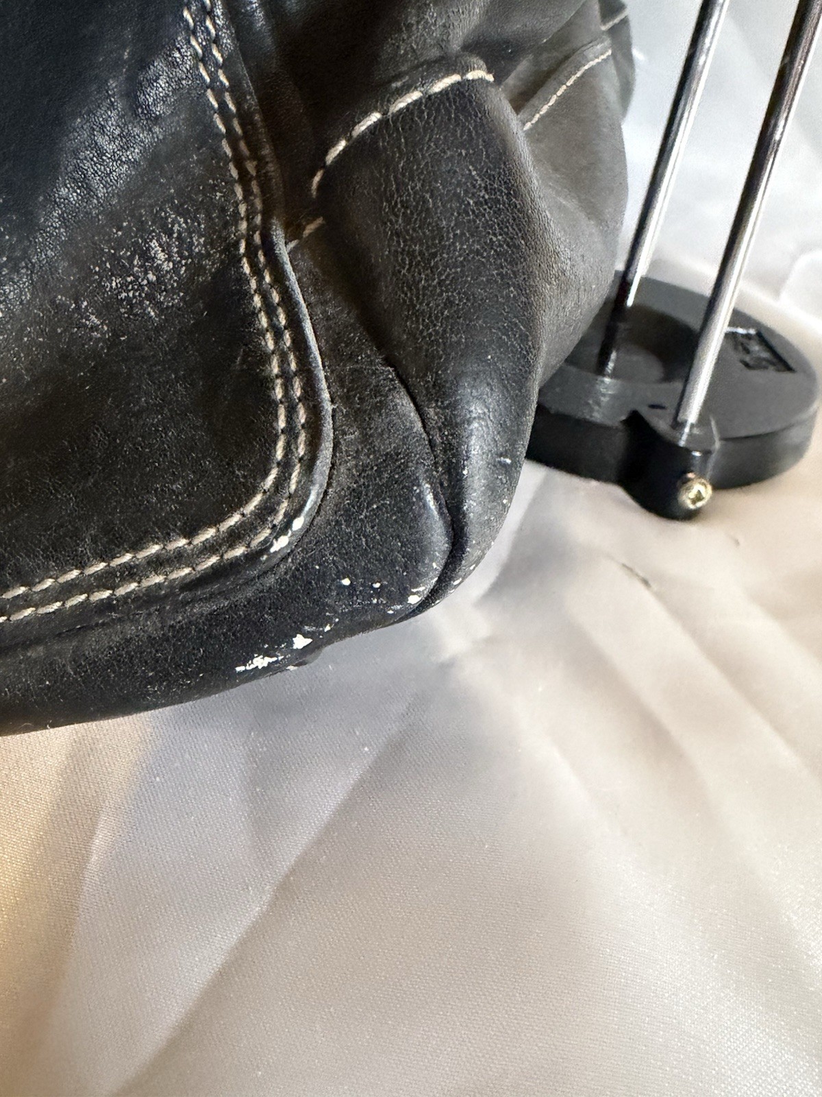 Coach Black Legacy Mandy Satchel Top Handle Zip Turn Lock Gold Hardware Bag