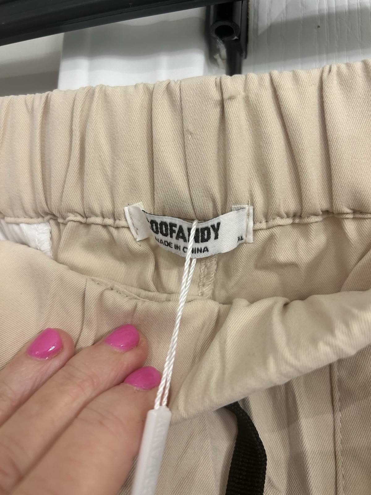 COOFANDY Men’s Beige Jogger Pants XL Regular Fit Drawstring Elastic Waist NWT