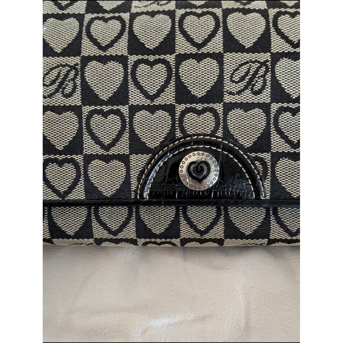 Brighton B & Hearts Crossbody Organizer Wallet Purse