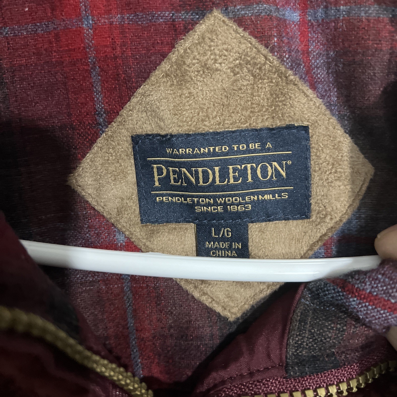 Pendleton Women’s Full-Zip Fuzzy Jacket Coat Sharpa Burgundy/ Red Large NWT
