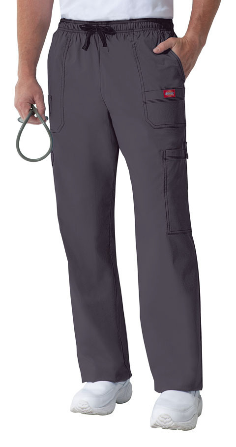 Pewter Dickies Scrubs Gen Flex Mens Drawstring Cargo Pant 81003 PEWZ