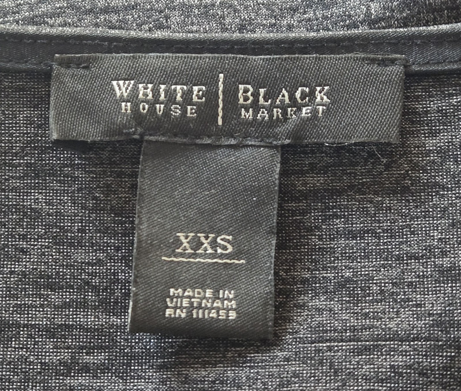 White House Black Market Black Sleveless Tank XXS Silver Accents Cowl Neck
