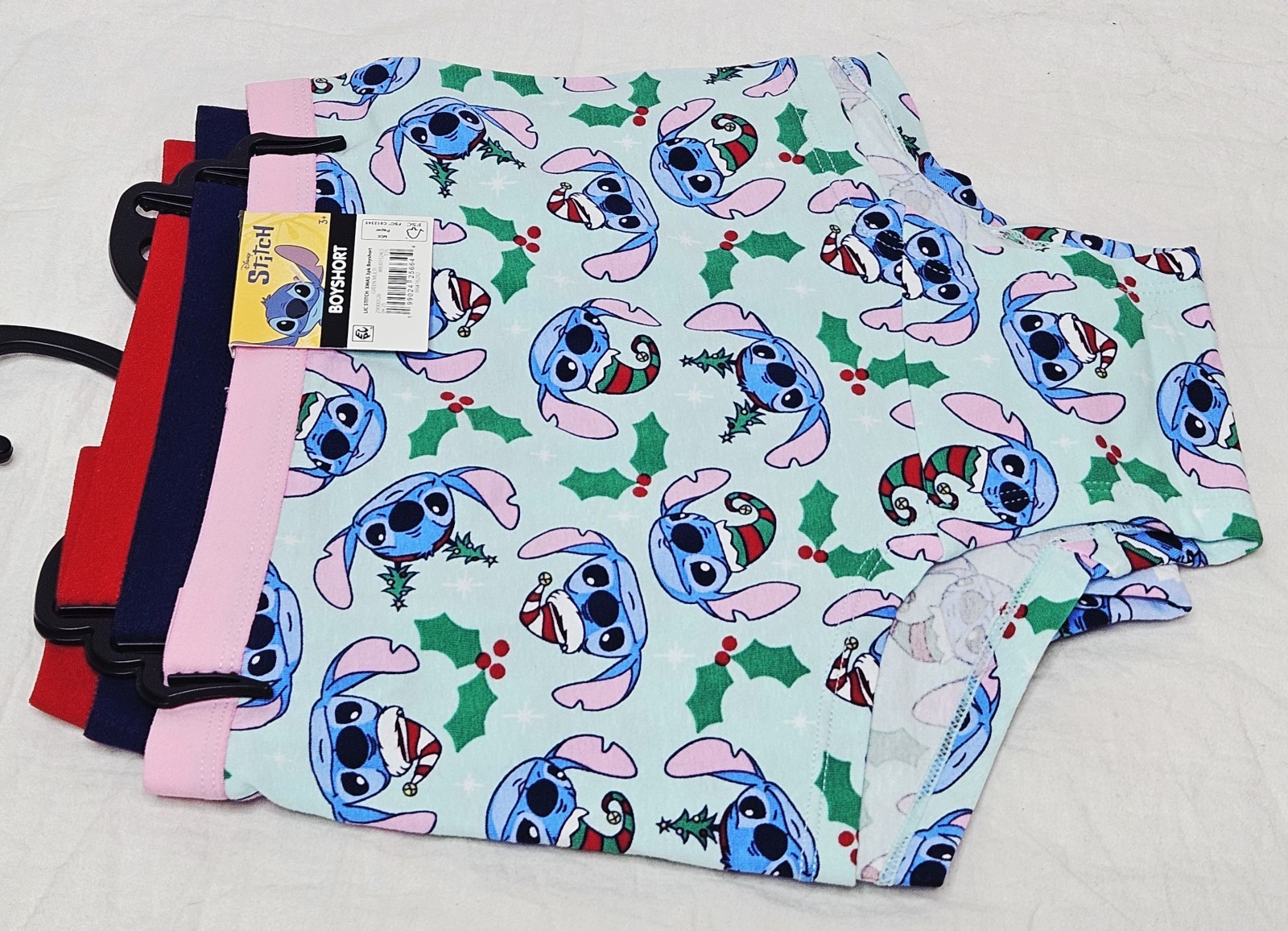 Disney Stitch Womens Boyshort Underwear 3 Pack Holiday Print Choose Size L or XL