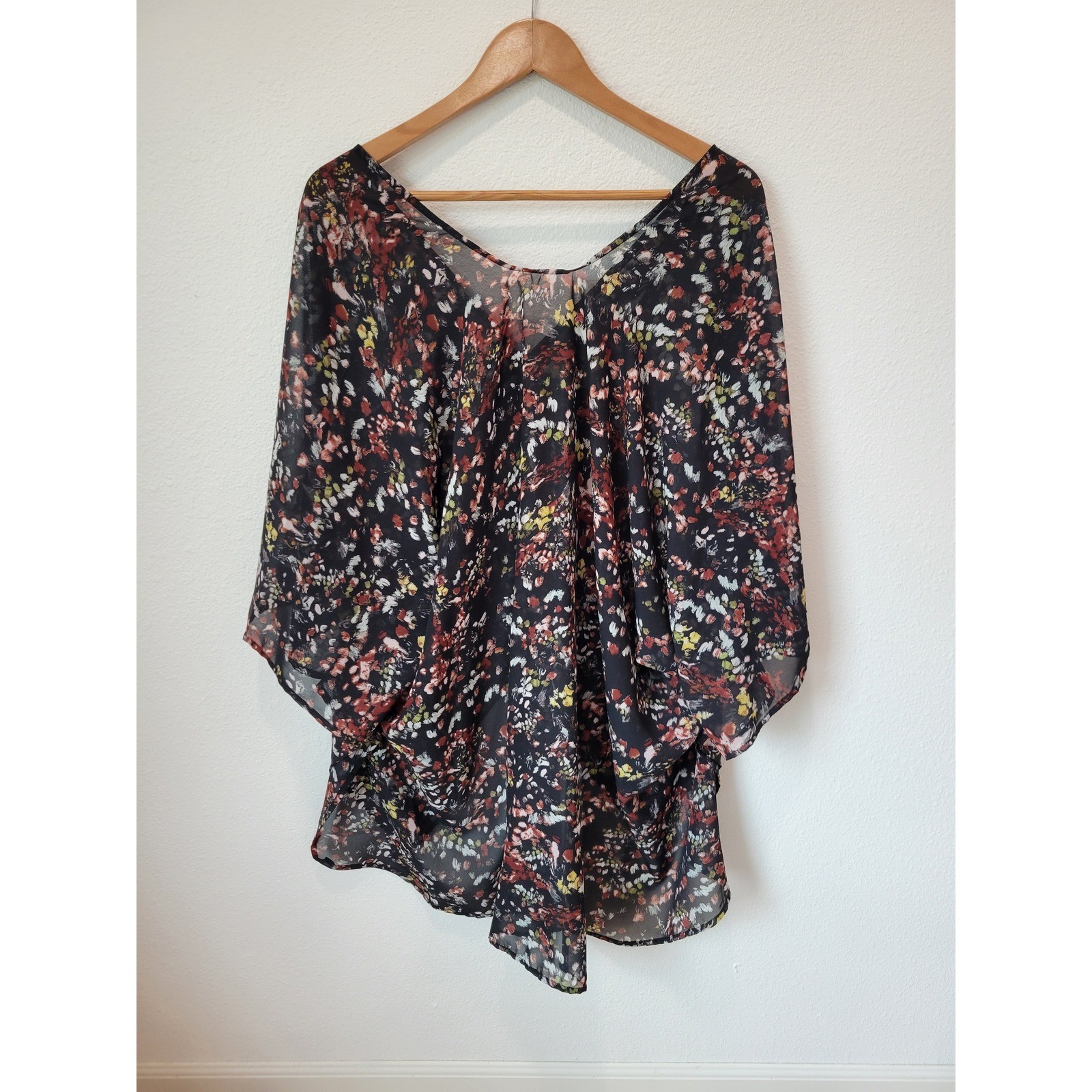 Sseko Recycled Chiffon Floral Kimono Blouse One Size Bohemian Festival Swim
