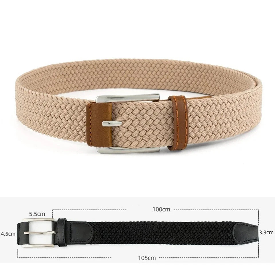 Elastic Fabric Braided Belt,Enduring Stretch Woven Belt for Unisex Men/Women/Jun