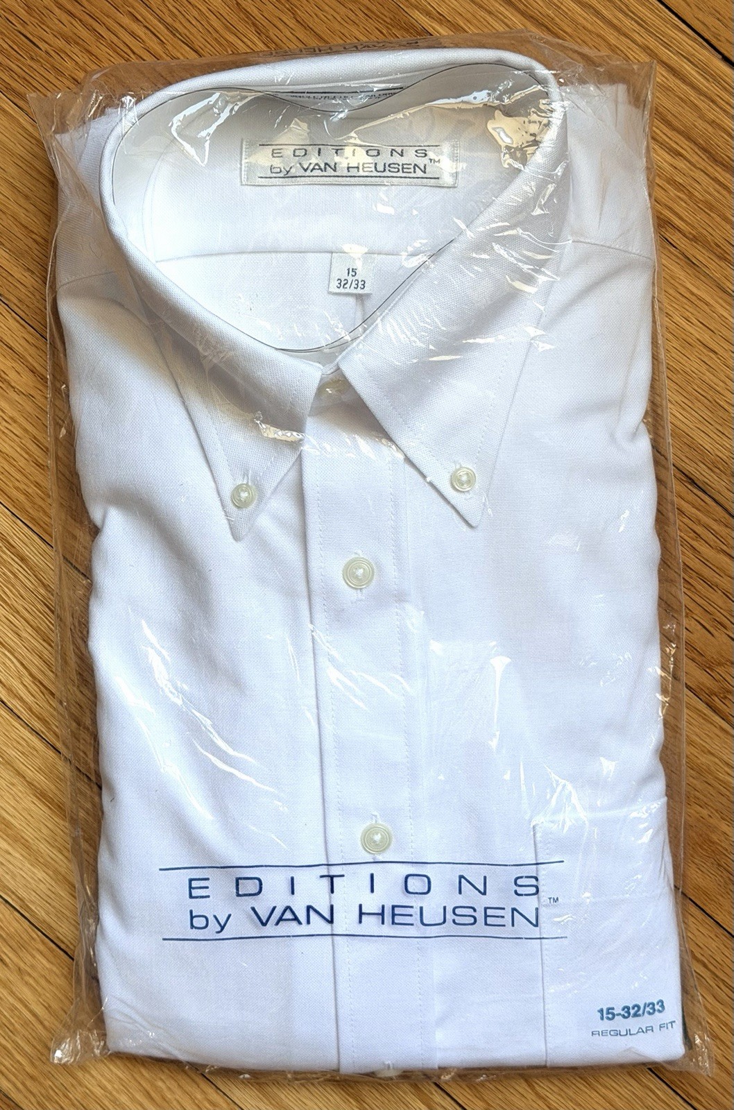 Editions Van Heusen White Long Sleeve Men Button Down Dress Shirt Large 15-32/33