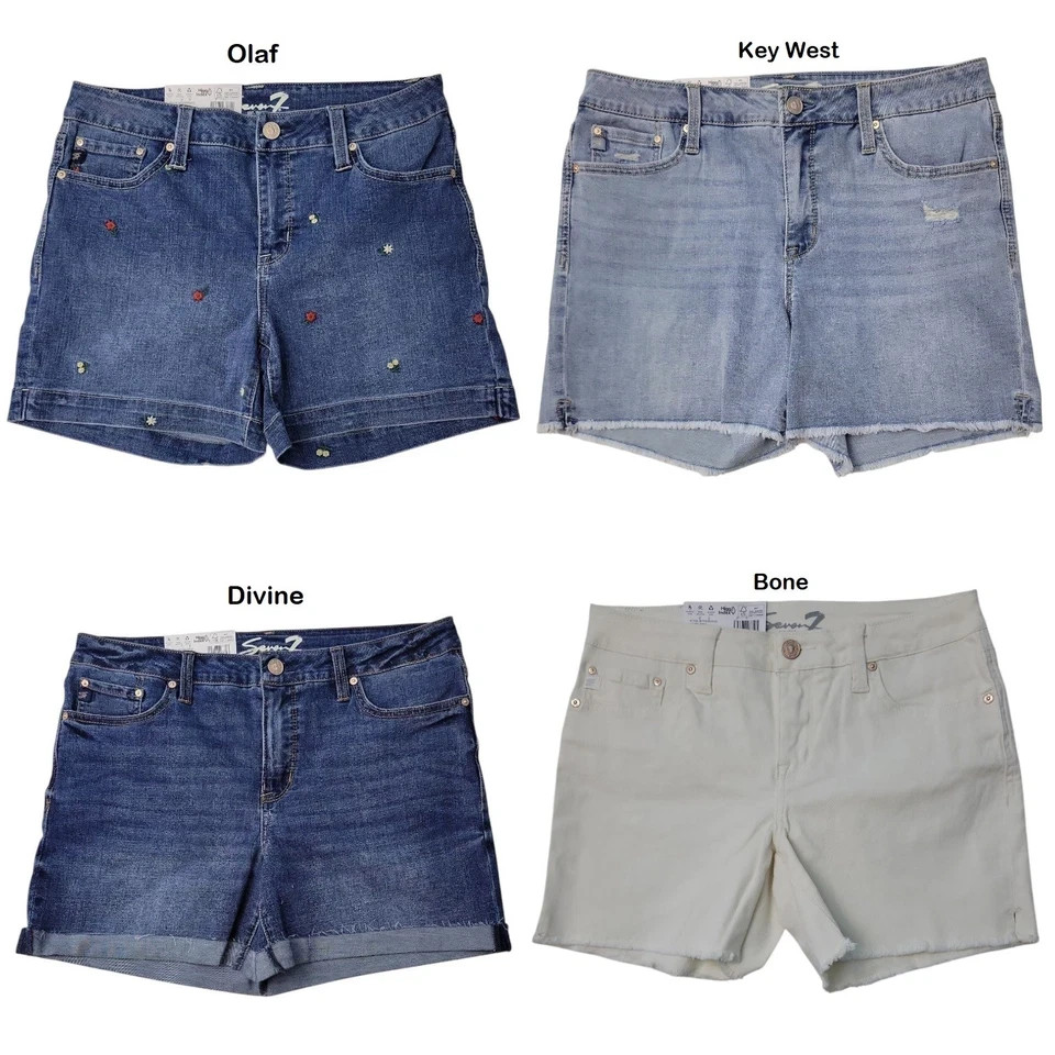 Seven7 Women’s Mid-Rise Comfort Stretch Weekend Shorts