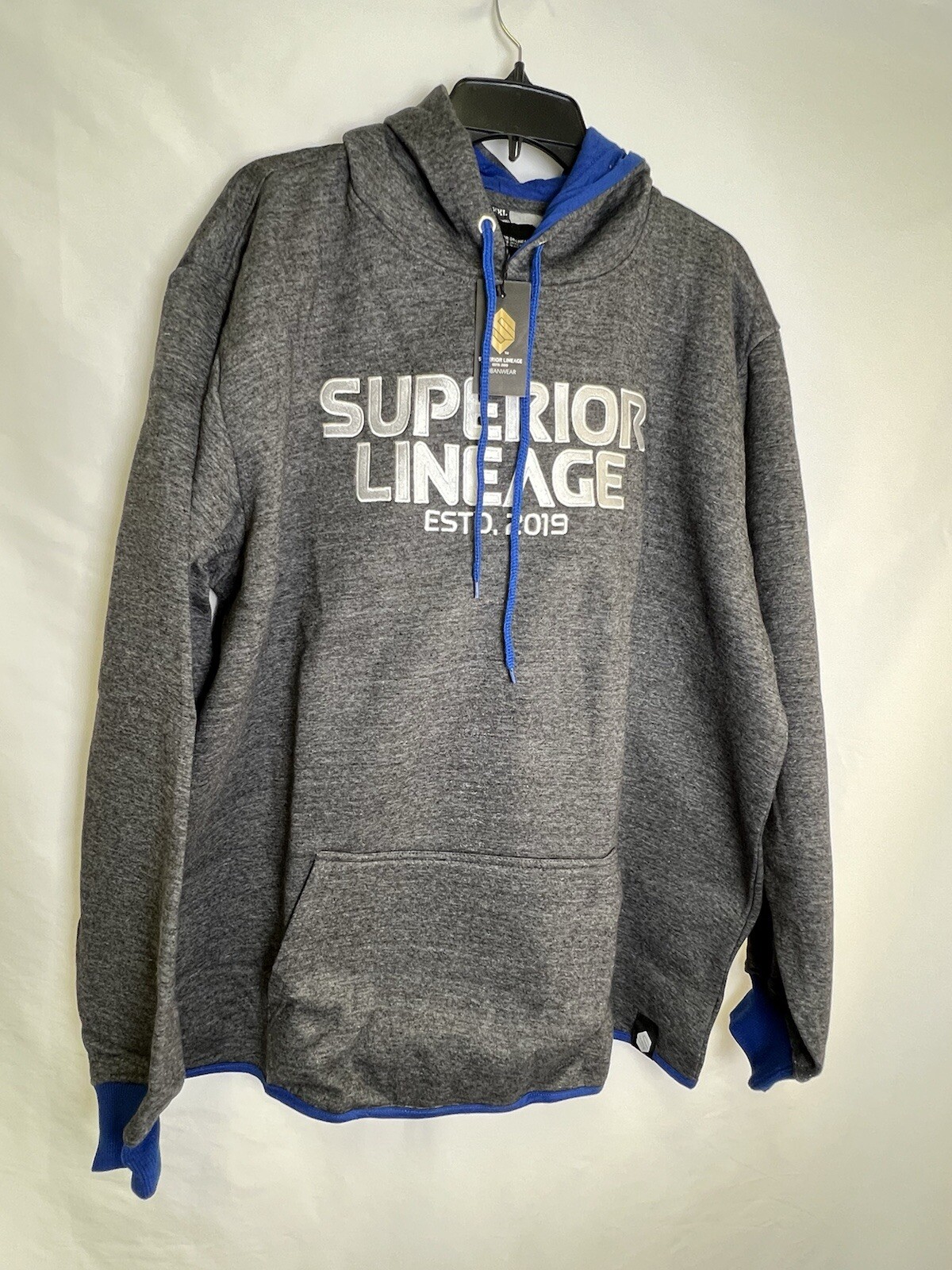 Superior Lineage Urbanwear charcoal gray hoodie NWT sz 2XL