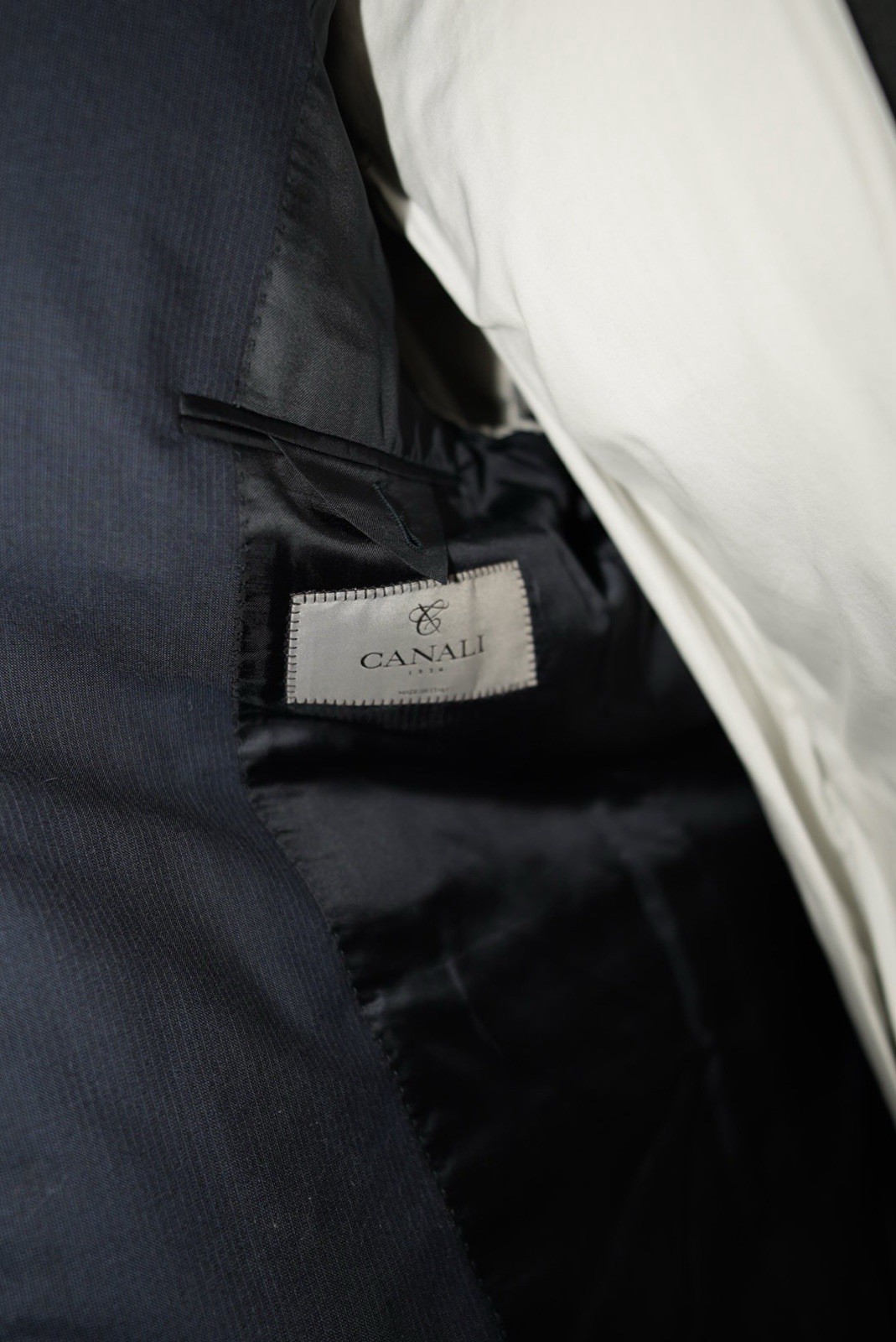 Canali Wool Medium 40R Blue Sport Coat Suit Jacket Blazer Trim 50R EU