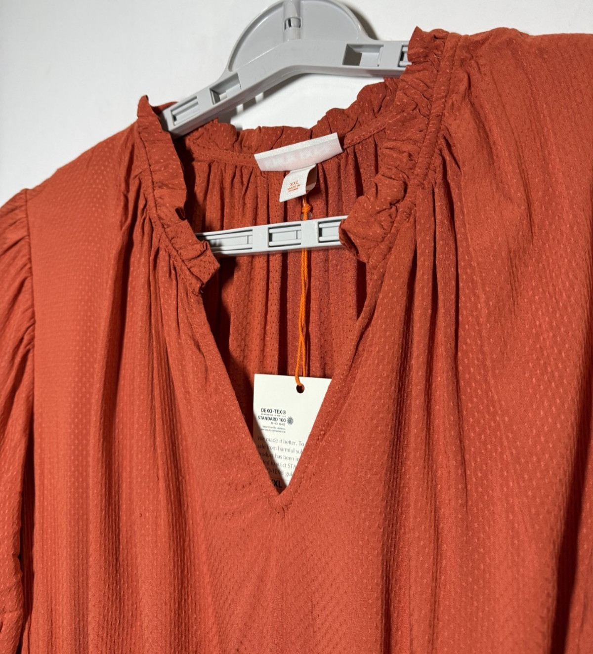 Women’s Flutter Short Sleeve Tiered Dress – Knox Rose Orange XXL