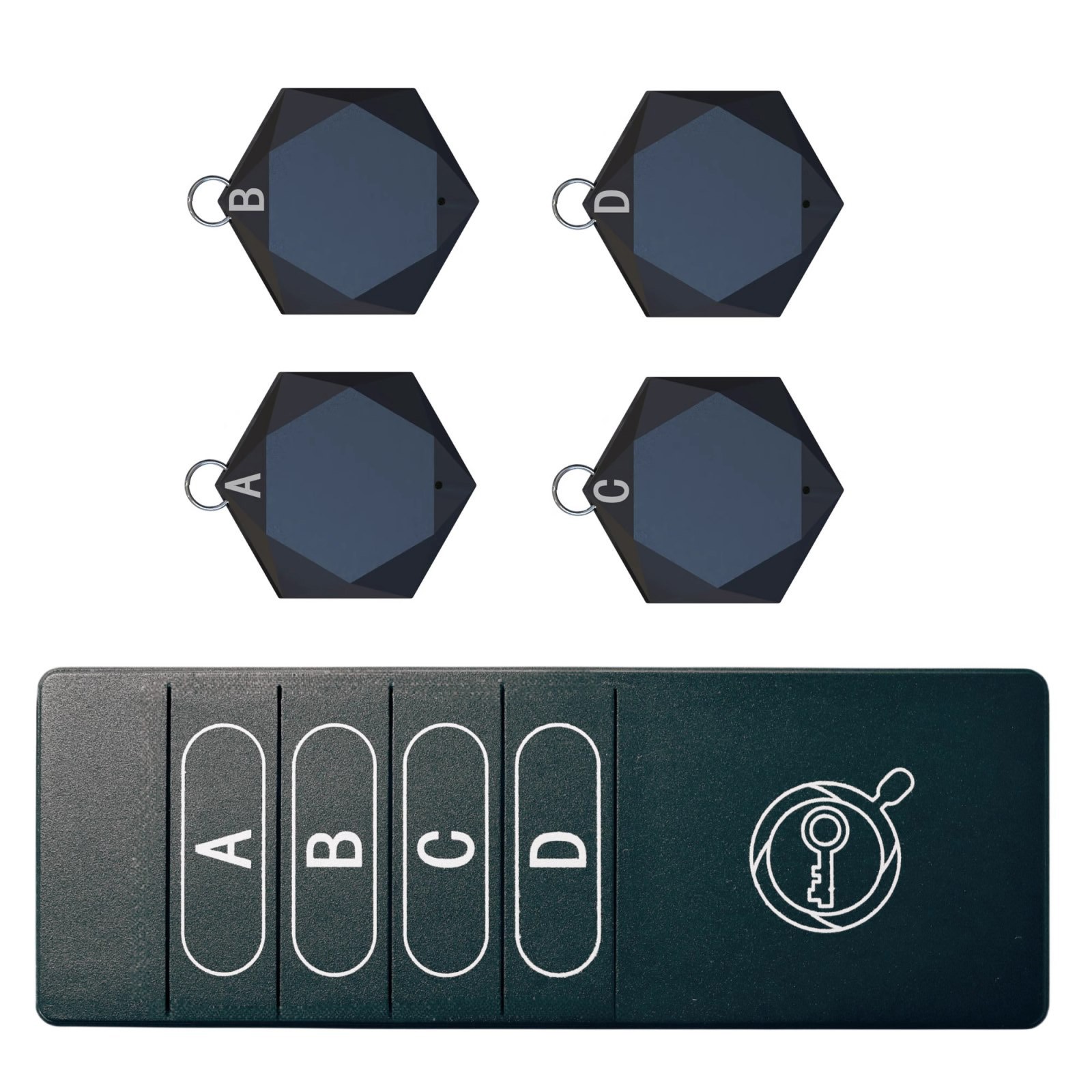 1 Set 4-in-1 Wireless 75-80db Alarm Key Finder Anti Lost Wallet Tag Tracker Kit