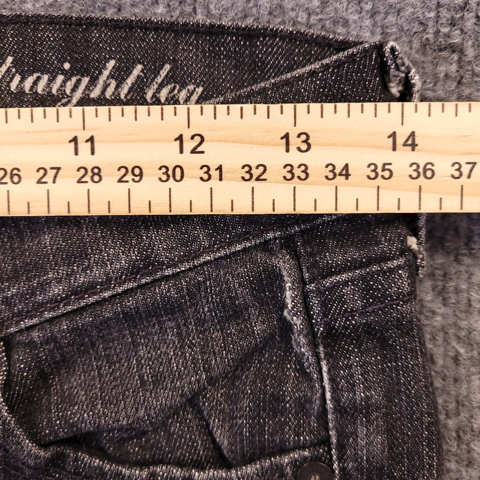 7 For All Mankind Straight Leg Jeans Women 27×27 Black Charcoal Low Rise Stretch