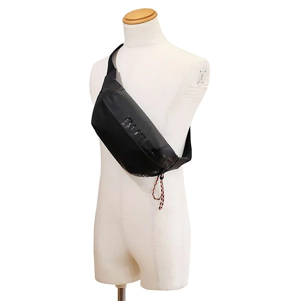 BURBERRY Horseferry TM Monogram Belt Bag Coated Canvas Leather 8036555 Black
