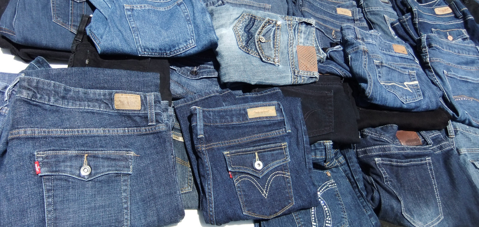 25 Pairs Blue Ladies Jeans Bulk Sale Many Brands Mixed Lots & Sizes (See F/backs