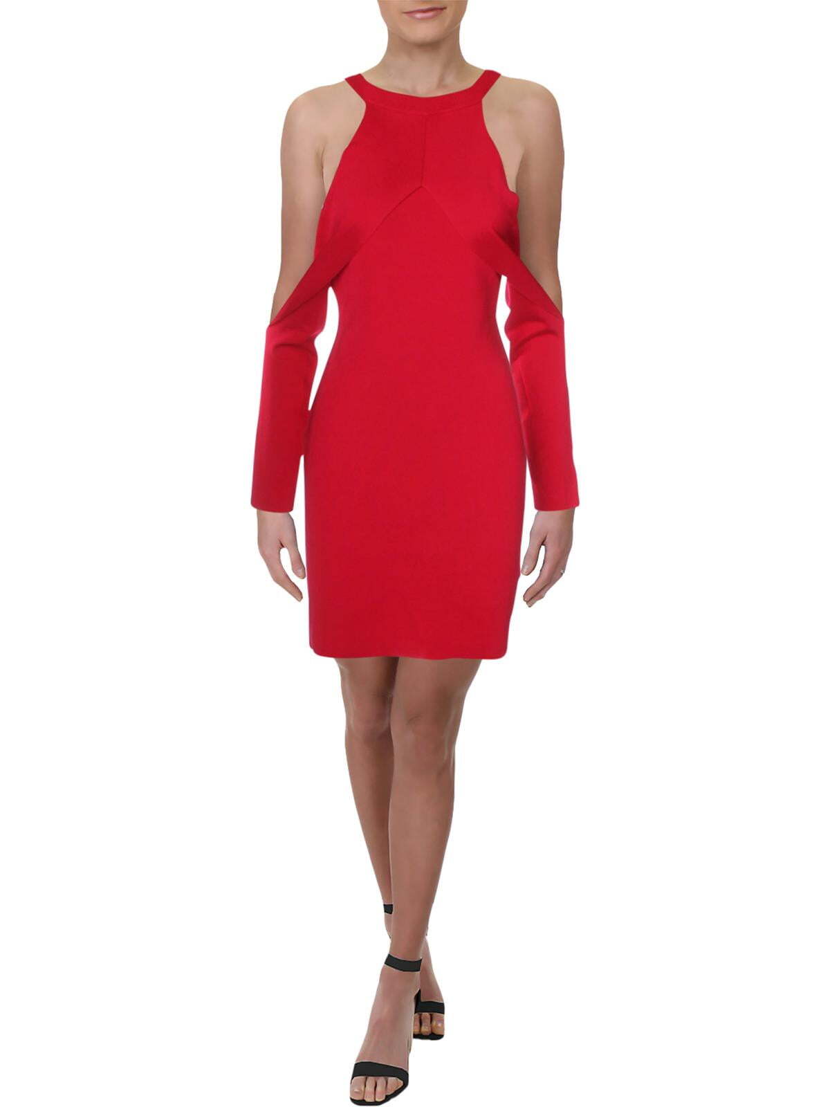 $695 NEW Dion Lee Women’s Sleeve Release Stretch Knit Dress- Cherry Red- (US 6)