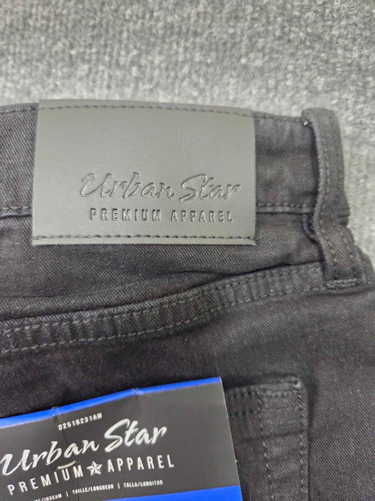 Urban Star Premium Apparel Men’s Relaxed Fit Straight Leg Black Stretch Jeans 36
