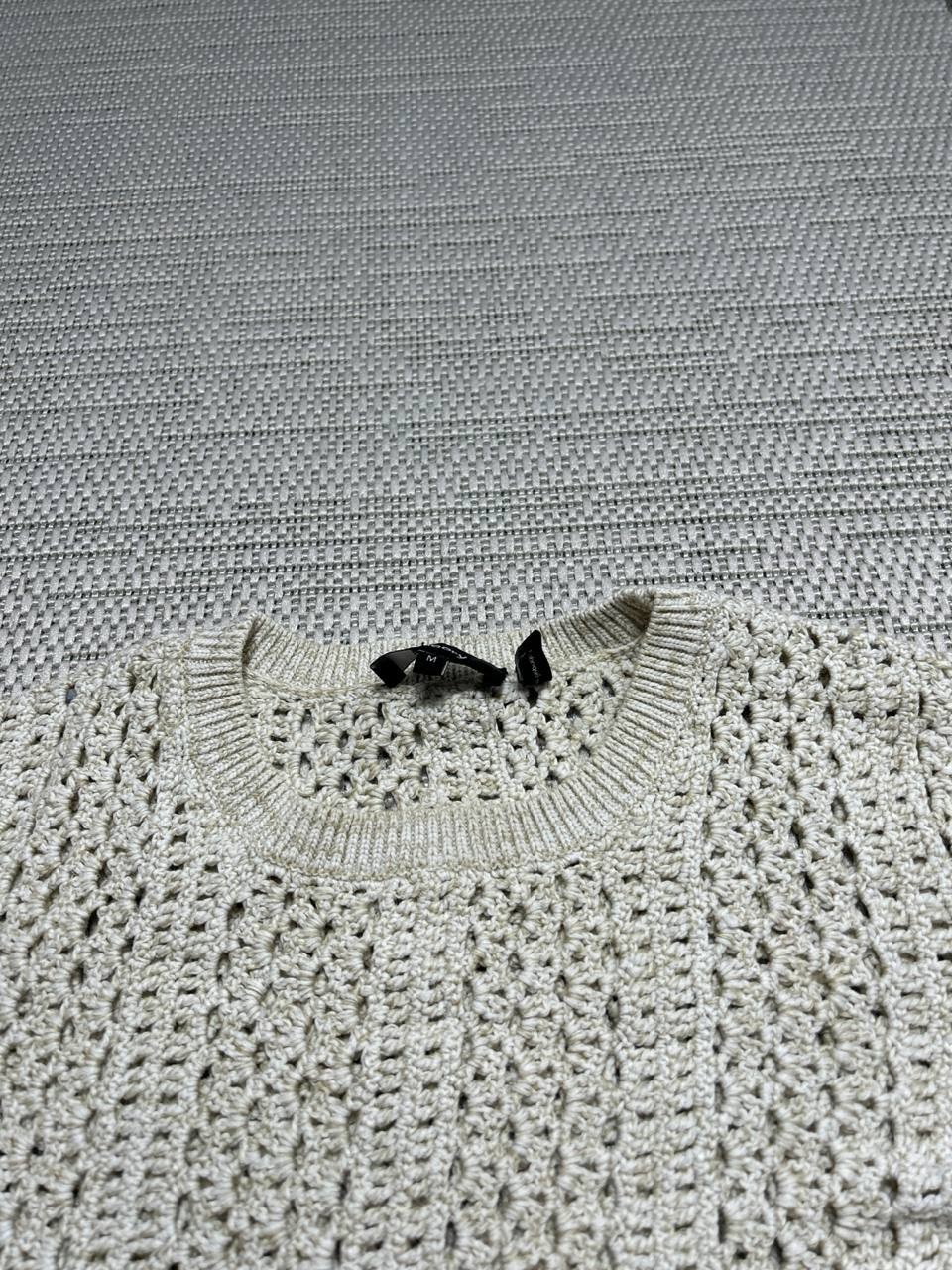 Theory Sweater Womens Medium Beige Cotton Knit Pullover