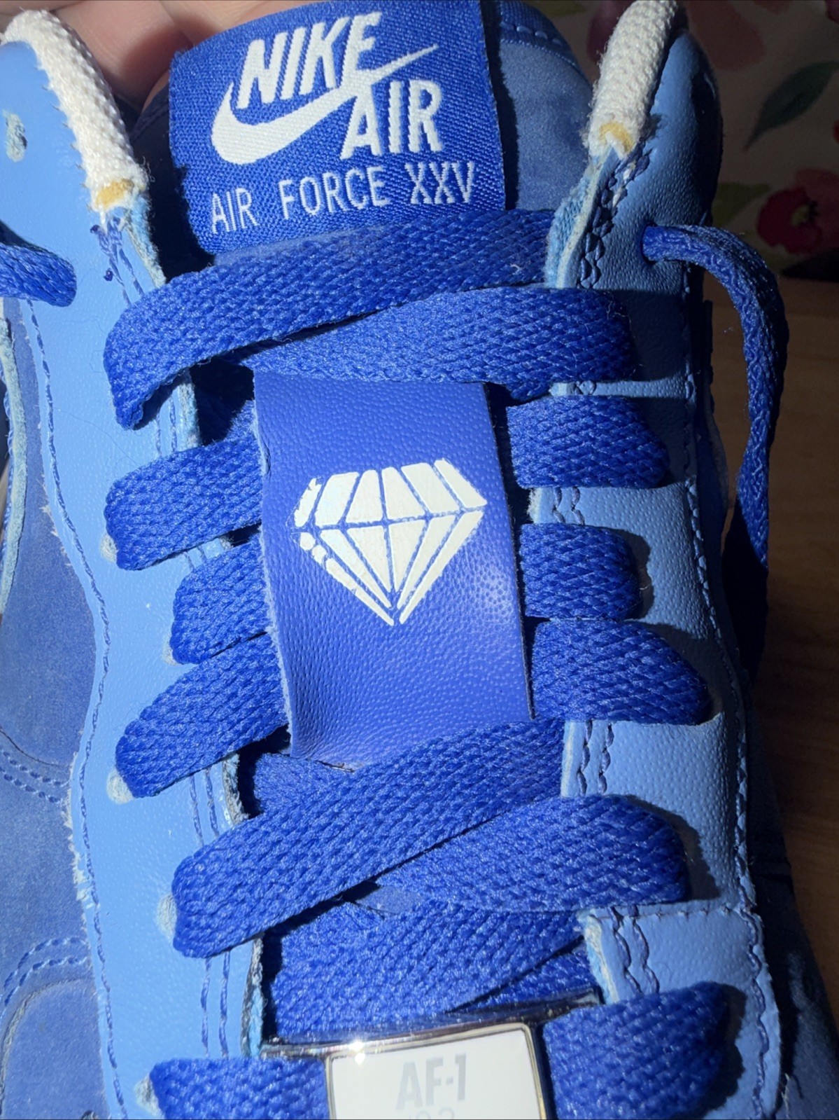 Nike Air Force 1 Premium ’07 Blue DIAMOND PHILLY Size 7.5 315122-441. !!!!