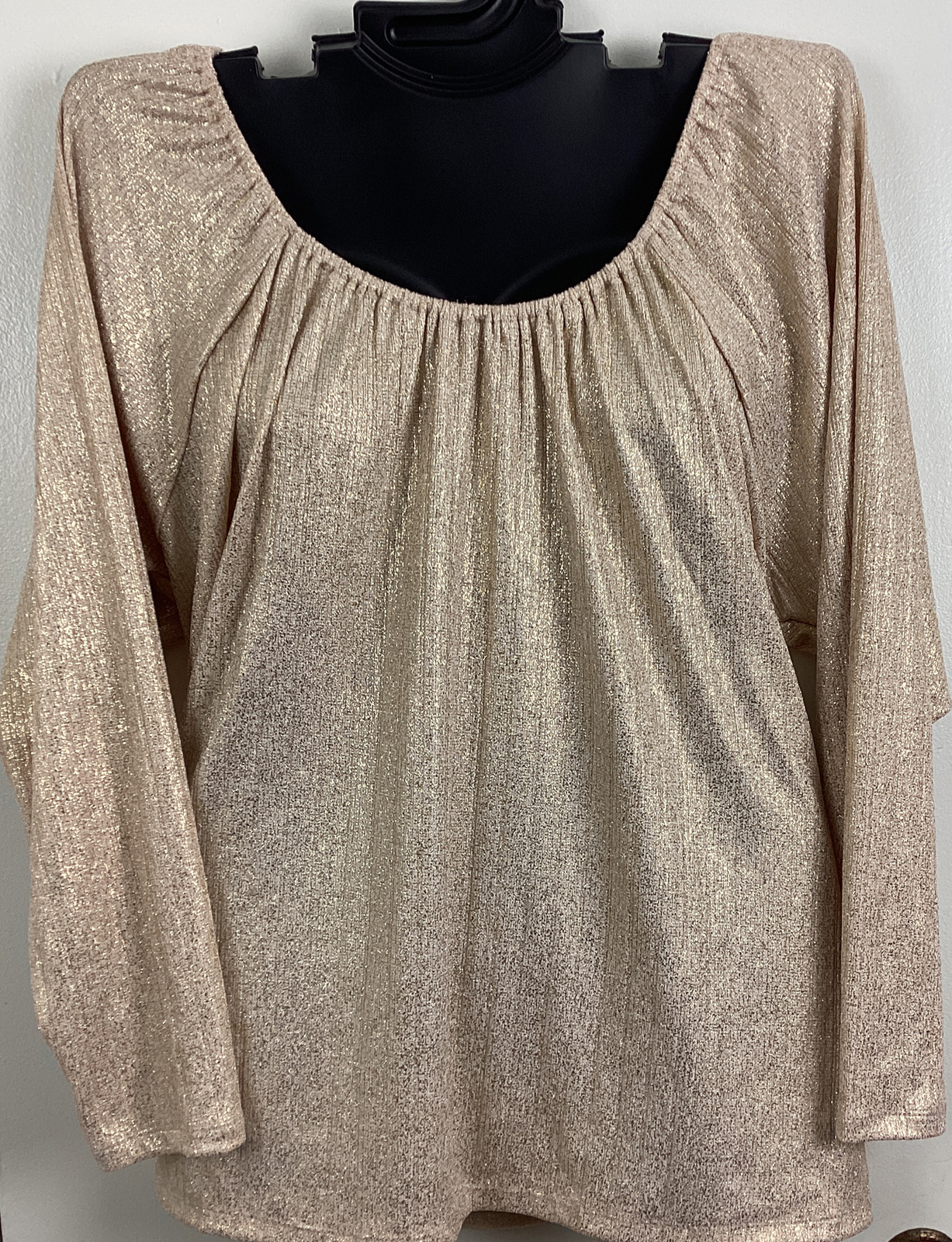 Lane Bryant BLUSH Long Sleeve Square Neck Top In Text NWT Size 30/32 34/36 38/40