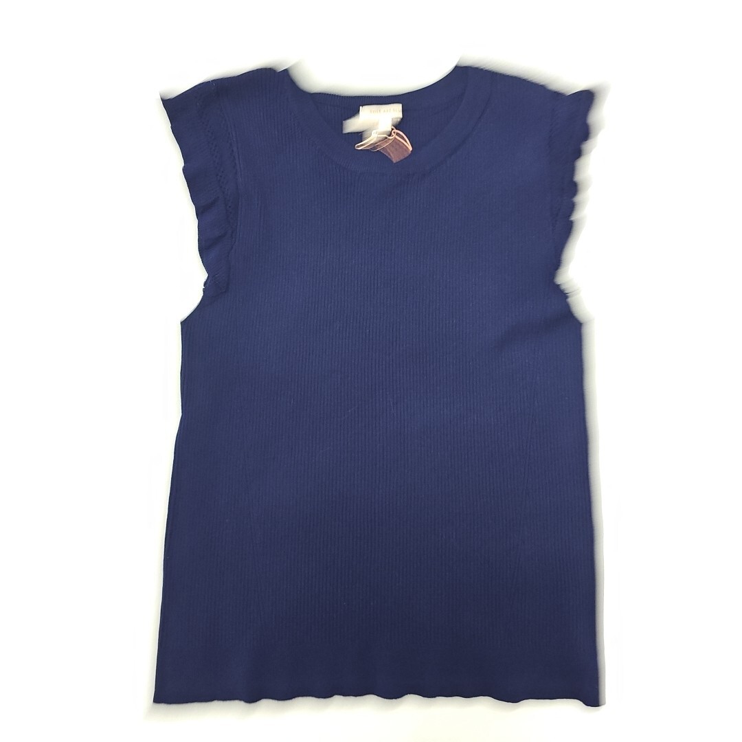 Skies Are Blue Ribbed Stretchy Tank Blue Sleeveless Blouse, Size LP
