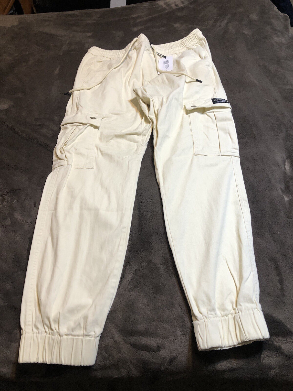 Wesc Cream Unisex Cotton Elastane Cargo Jogger Sizes Men L Women XL