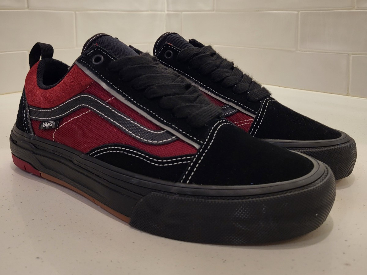 Vans Skateboarding Skate Old Skool Wafflecup Black Red Men’s size 9 Half Cab