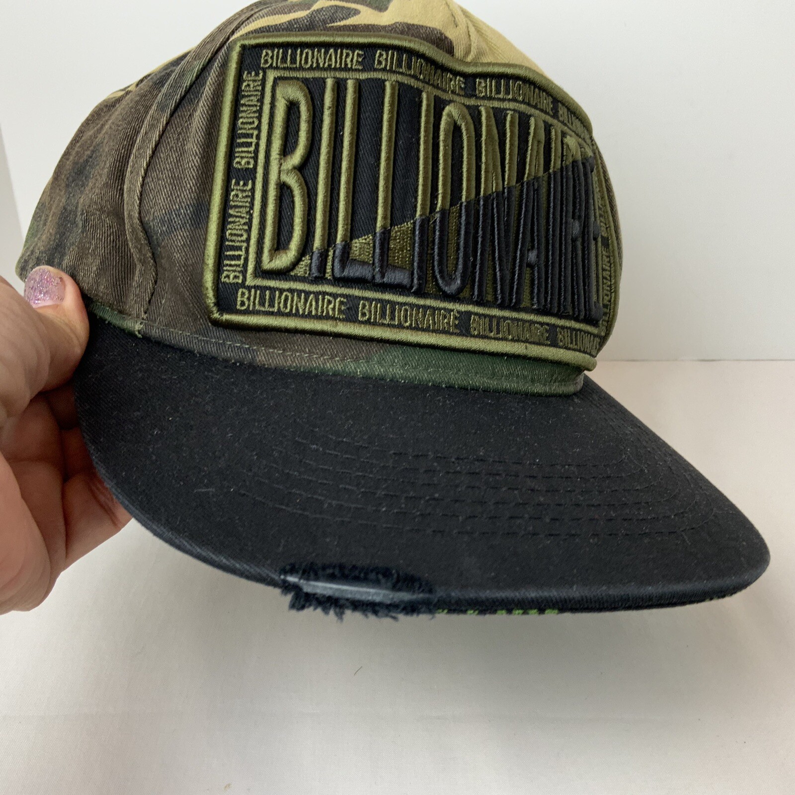 VTG Top Level “Billionaire” Camo Distressed Cotton SnapBack Cap Hat